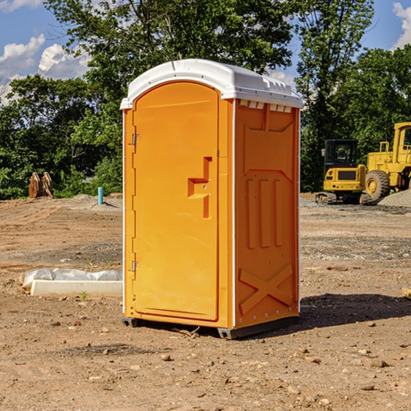 how often are the portable restrooms cleaned and serviced during a rental period in Brush Valley